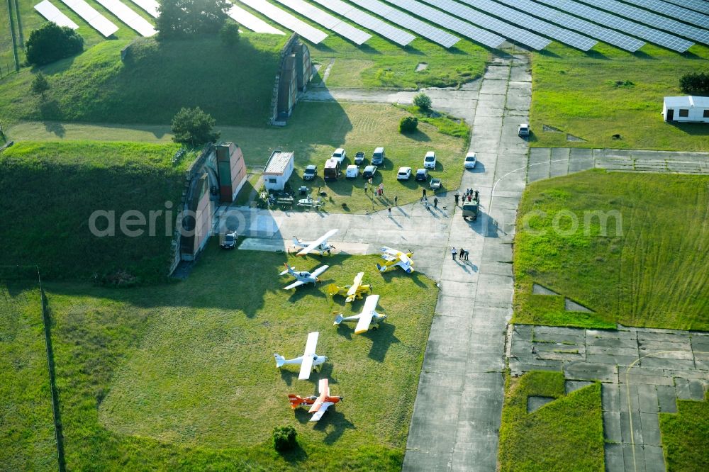 Aerial photograph Eberswalde - Company grounds and facilities of KAPI electronics GmbH Am Flugplatz in the district Finow in Eberswalde in the state Brandenburg, Germany