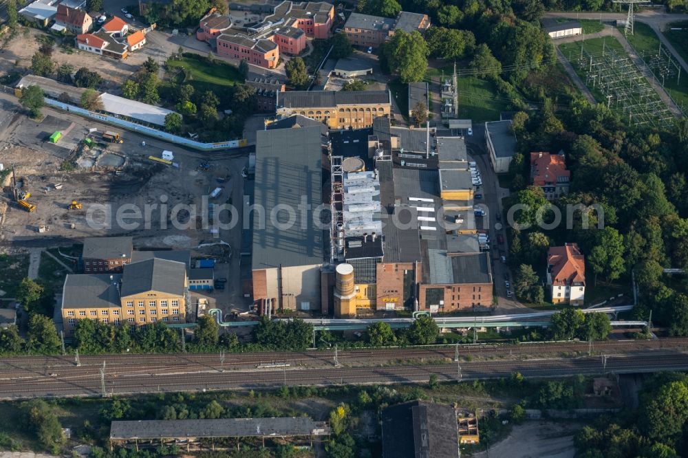 Leipzig from the bird's eye view: Company grounds and facilities of Leipziger Stadtwerke on the Bornaischen Strasse in the district Loessnig in Leipzig in the state Saxony, Germany