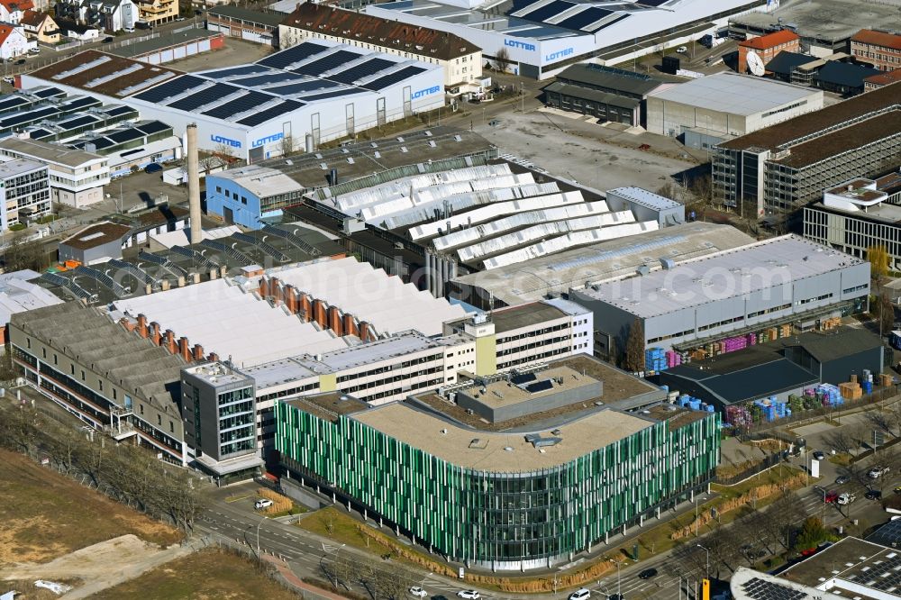 Aerial image Ludwigsburg - Company grounds and facilities of MANN+HUMMEL in Ludwigsburg in the state Baden-Wurttemberg, Germany