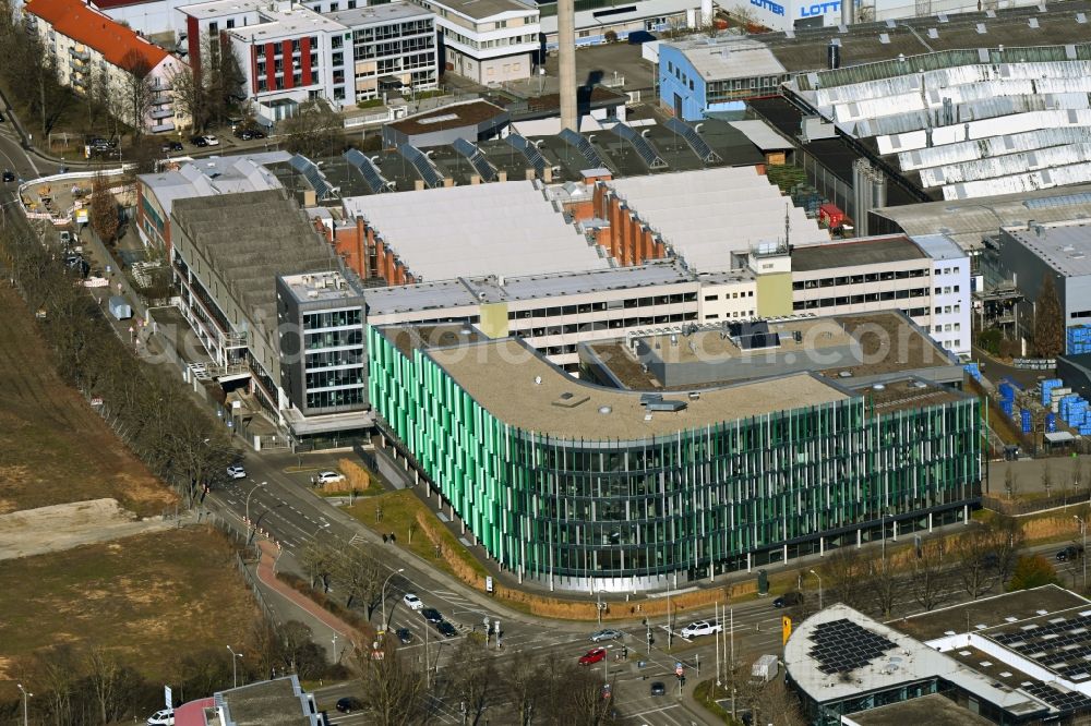 Aerial photograph Ludwigsburg - Company grounds and facilities of MANN+HUMMEL in Ludwigsburg in the state Baden-Wurttemberg, Germany