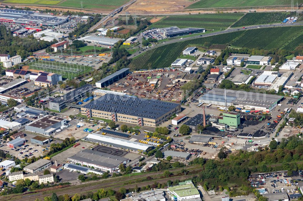Aerial image Landau in der Pfalz - Company grounds and facilities of Michelin Reifenwerk AG in Landau in der Pfalz in the state Rhineland-Palatinate, Germany
