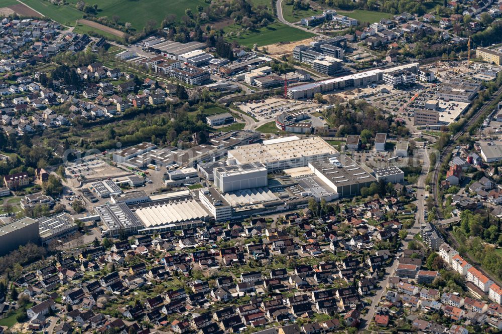 Bretten from the bird's eye view: Company grounds and facilities of Neff GmbH Haushaltsgeraete in Bretten in the state Baden-Wuerttemberg, Germany