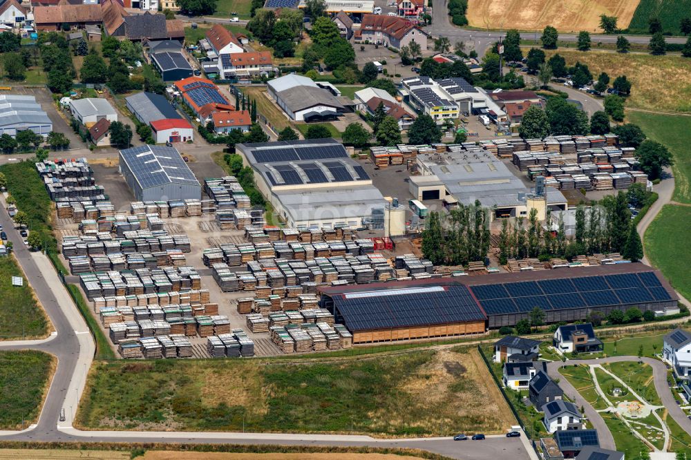 Aerial photograph Kappel-Grafenhausen - Company grounds and facilities of Ohnemus GmbH Laubholzsaegewerk and Holzgrosshandlung in Kappel-Grafenhausen in the state Baden-Wurttemberg, Germany
