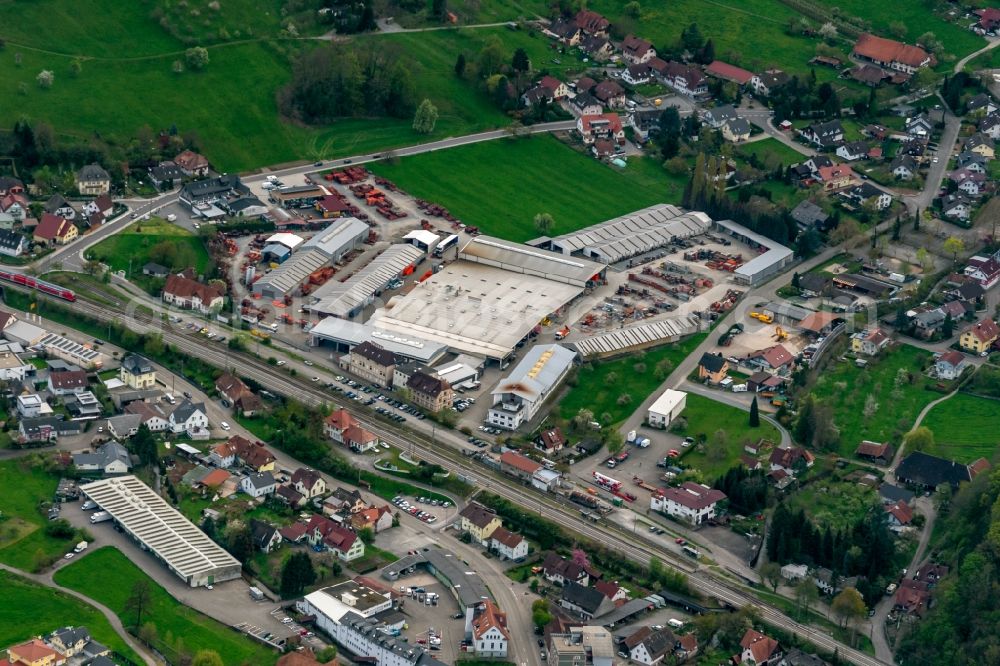 Steinach from the bird's eye view: Company grounds and facilities of PASCHAL-Werk G. Maier GmbH in Steinach in the state Baden-Wurttemberg, Germany