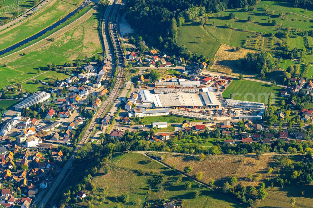 Steinach from above - Company grounds and facilities of PASCHAL-Werk G. Maier GmbH in Steinach in the state Baden-Wurttemberg, Germany