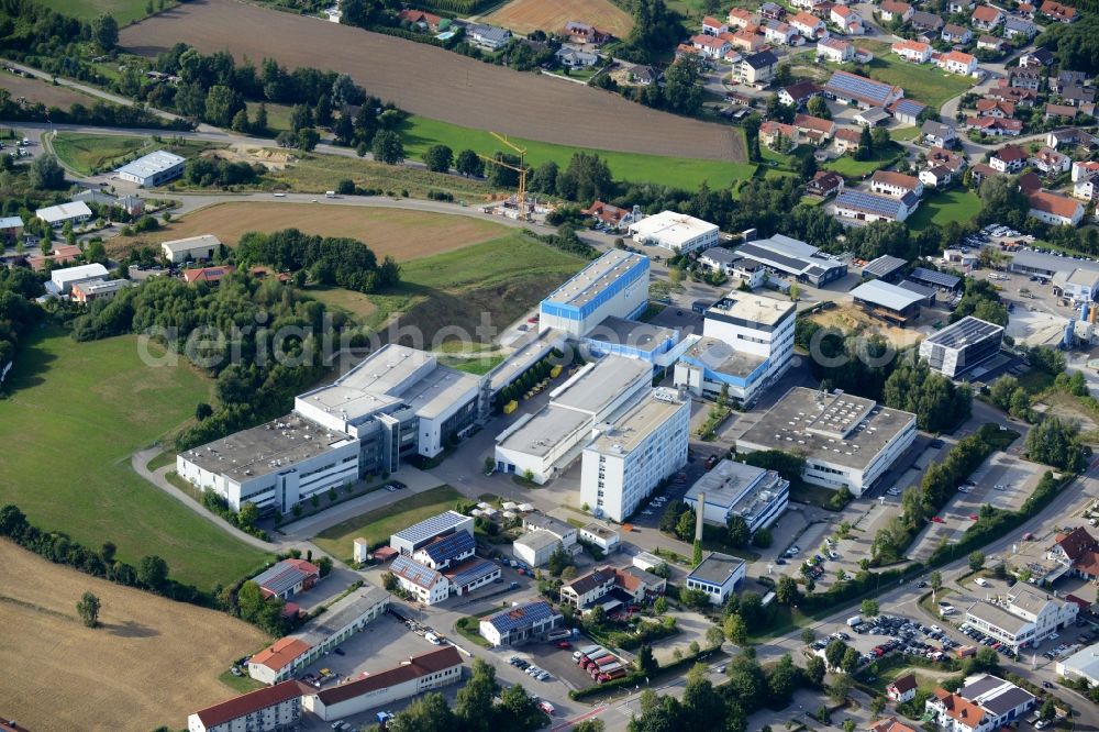 Pfaffenhofen from above - Company grounds and facilities of the pharmaceutical company Daiichi-Sankyo in Pfaffenhofen in the state of Bavaria