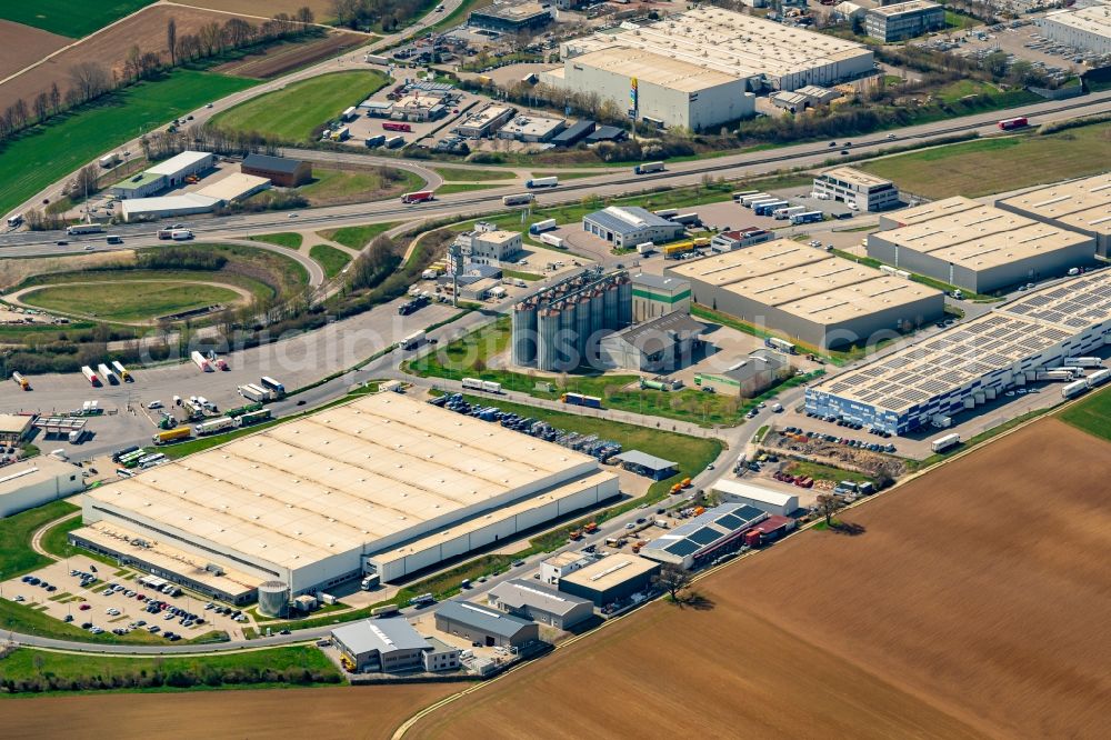 Bad Rappenau from the bird's eye view: Company grounds and facilities of Plastic Omnium in Bad Rappenau in the state Baden-Wuerttemberg, Germany