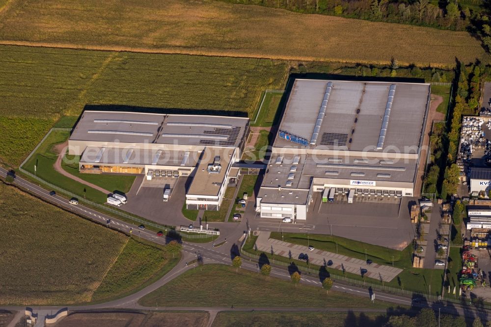 Aerial photograph Herbolzheim - Company grounds and facilities of PRODINGER Verpackung in Herbolzheim in the state Baden-Wuerttemberg, Germany