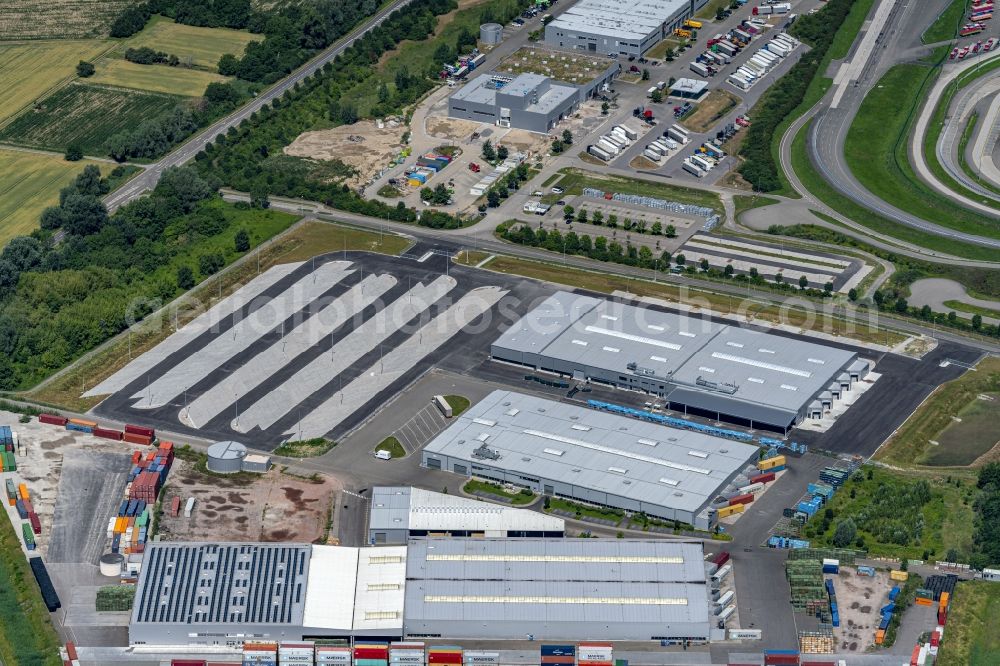Aerial image Wörth am Rhein - Company grounds and facilities of Rhenus AL Woerth GmbH in Woerth am Rhein in the state Rhineland-Palatinate, Germany