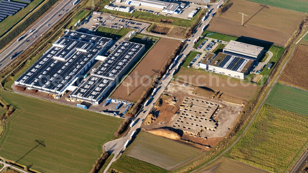 Aerial image Schutterwald - Company grounds and facilities of Richter Aluminium on street Drei Linden in Schutterwald in the state Baden-Wuerttemberg, Germany