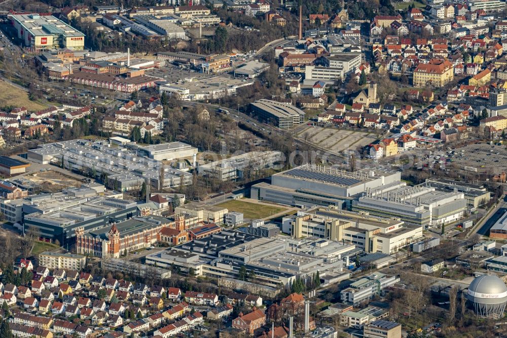 Aerial image Reutlingen - Company grounds and facilities of Robert Bosch GmbH in Reutlingen in the state Baden-Wurttemberg, Germany