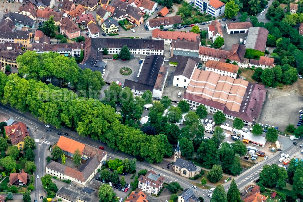 Staufen im Breisgau from the bird's eye view: Company grounds and facilities of Schladerer in Staufen im Breisgau in the state Baden-Wurttemberg, Germany