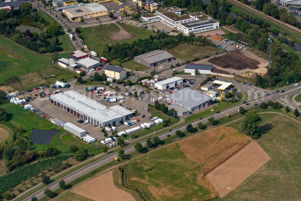 Aerial photograph Emmendingen - Company grounds and facilities of Schmolck GmbH & Co. KG - Mercedes-Benz LKW and Hot Bike in Emmendingen in the state Baden-Wuerttemberg, Germany