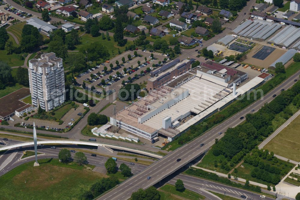 Aerial photograph Lahr/Schwarzwald - Company grounds and facilities of Schneider Electric in Lahr/Schwarzwald in the state Baden-Wurttemberg, Germany