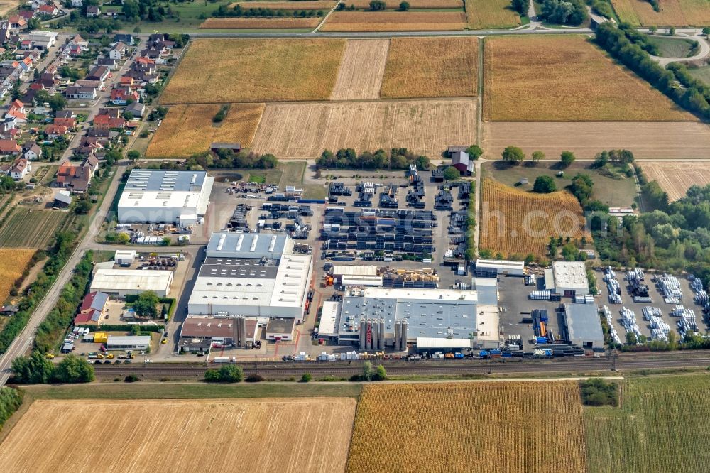 Ringsheim from the bird's eye view: Company grounds and facilities of Simona in Ringsheim in the state Baden-Wurttemberg, Germany