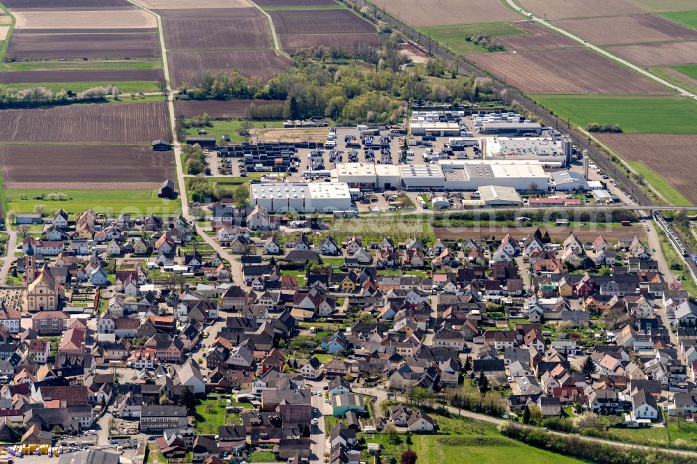 Aerial photograph Ringsheim - Company grounds and facilities of Simona in Ringsheim in the state Baden-Wurttemberg, Germany