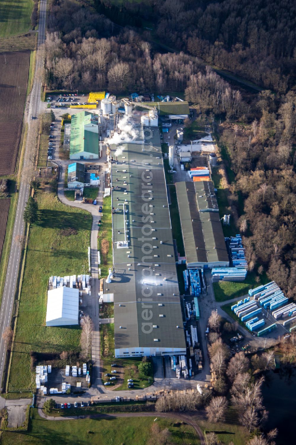 Aerial photograph Wissembourg - Company grounds and facilities of Sitek Insulation in Wissembourg in Grand Est, France