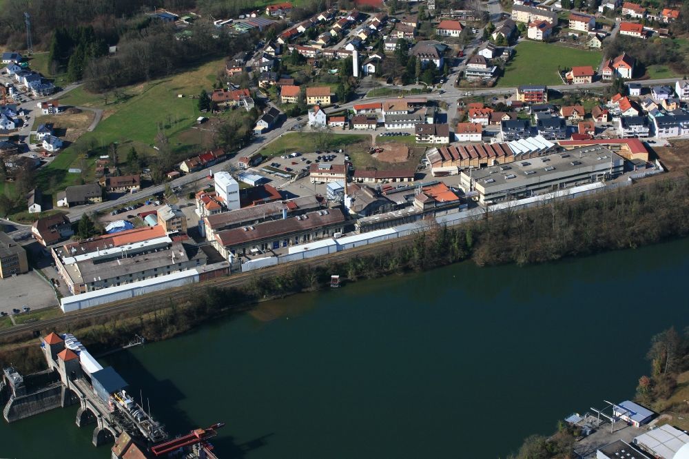 Laufenburg from the bird's eye view: Company grounds and facilities of H.C. Starck STC, sold in 2018 to the swedish Hoeganaes comany in Laufenburg in the state Baden-Wuerttemberg, Germany