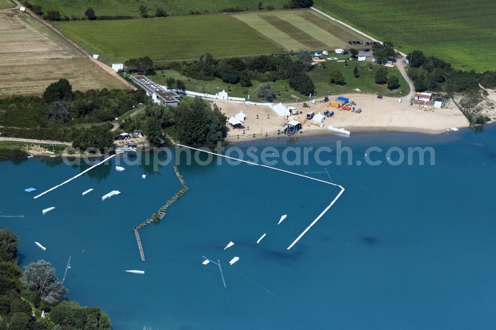 Aerial photograph Dormagen - Company grounds and facilities of Wakebeach 257 - Wakeboard & Wasserski on Straberger See in Dormagen in the state North Rhine-Westphalia, Germany