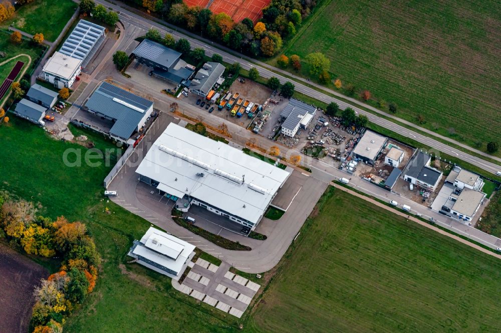 Stegen from above - Company grounds and facilities of Wandres GmbH micro-cleaning and Gewerbepark in Stegen in the state Baden-Wuerttemberg, Germany