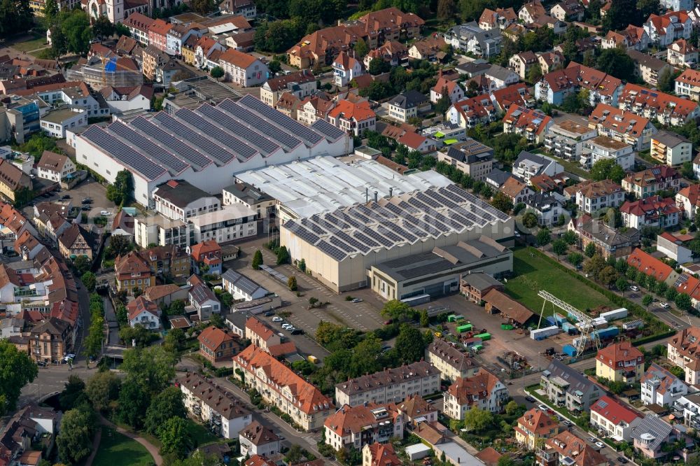 Emmendingen from the bird's eye view: Company grounds and facilities of of Wehrle factory in Emmendingen in the state Baden-Wurttemberg, Germany