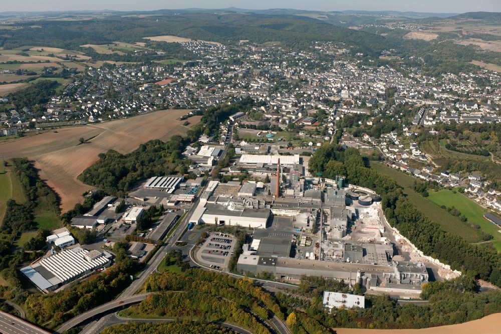 Mayen from above - Premises of Weig - Casack GmbH & Co. KG in Mayen in Rhineland-Palatinate