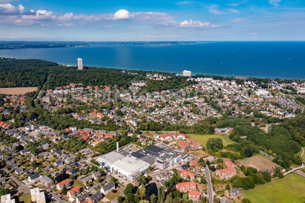 Timmendorfer Strand from the bird's eye view: Company grounds and facilities of Wilhelm Brandenburg in Timmendorfer Strand at the baltic sea coast in the state Schleswig-Holstein, Germany