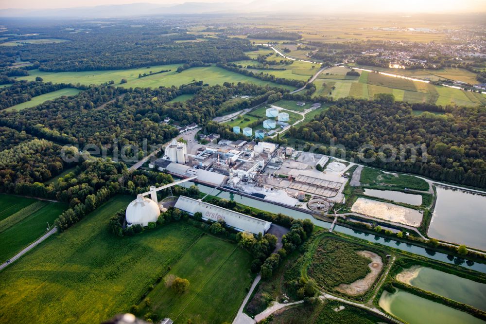 Aerial image Erstein - Company grounds and facilities of Zuckerfabrik Sucrerie d'ERSTEIN / Cristal Union in Erstein in Grand Est, France