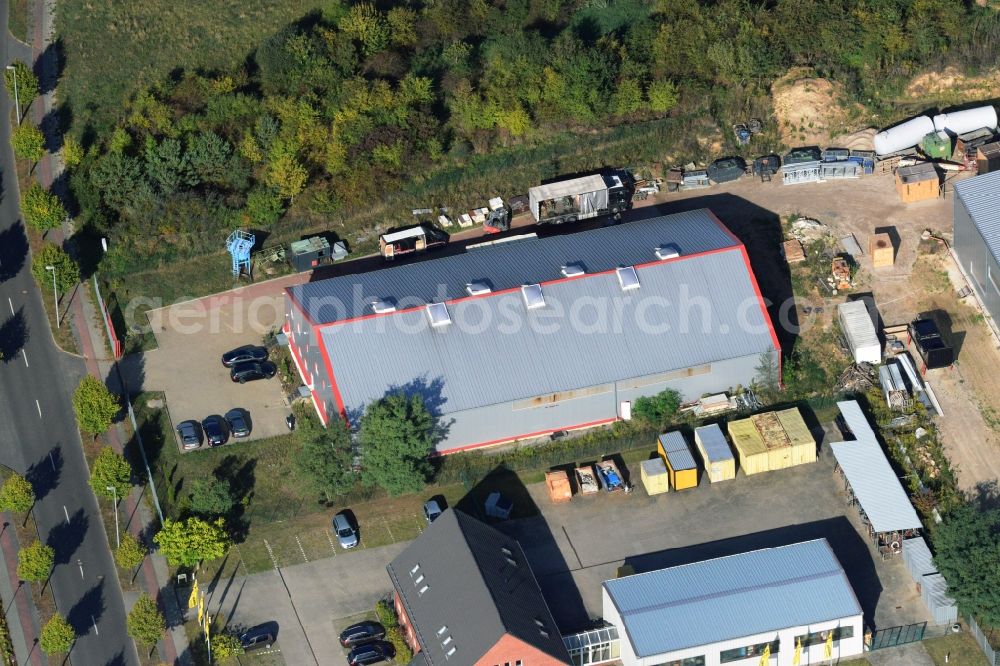 Aerial image Strausberg - Headquarters Haase sand blasting and powder coating in Strausberg in Brandenburg