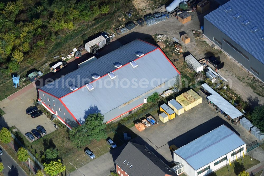 Aerial image Strausberg - Headquarters Haase sand blasting and powder coating in Strausberg in Brandenburg