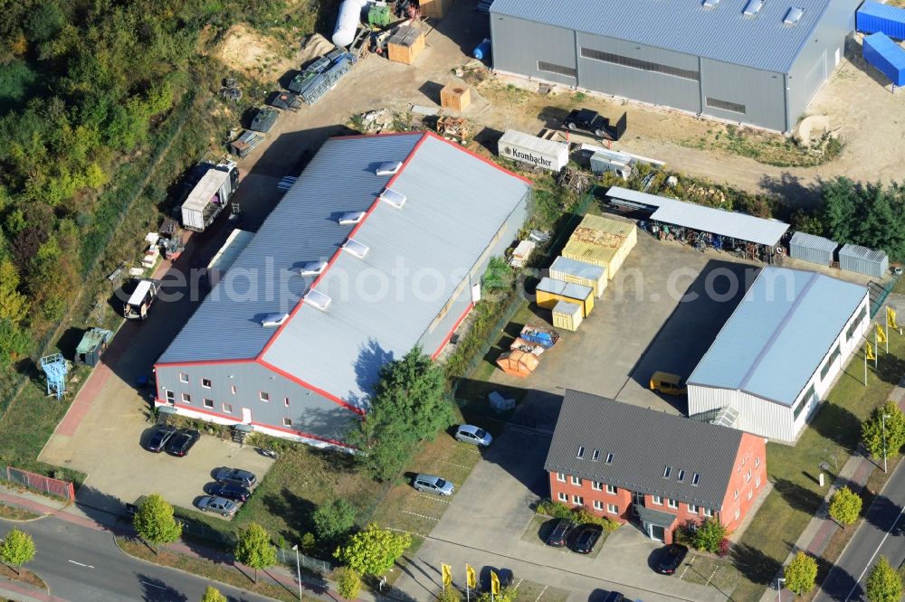 Aerial photograph Strausberg - Headquarters Haase sand blasting and powder coating in Strausberg in Brandenburg