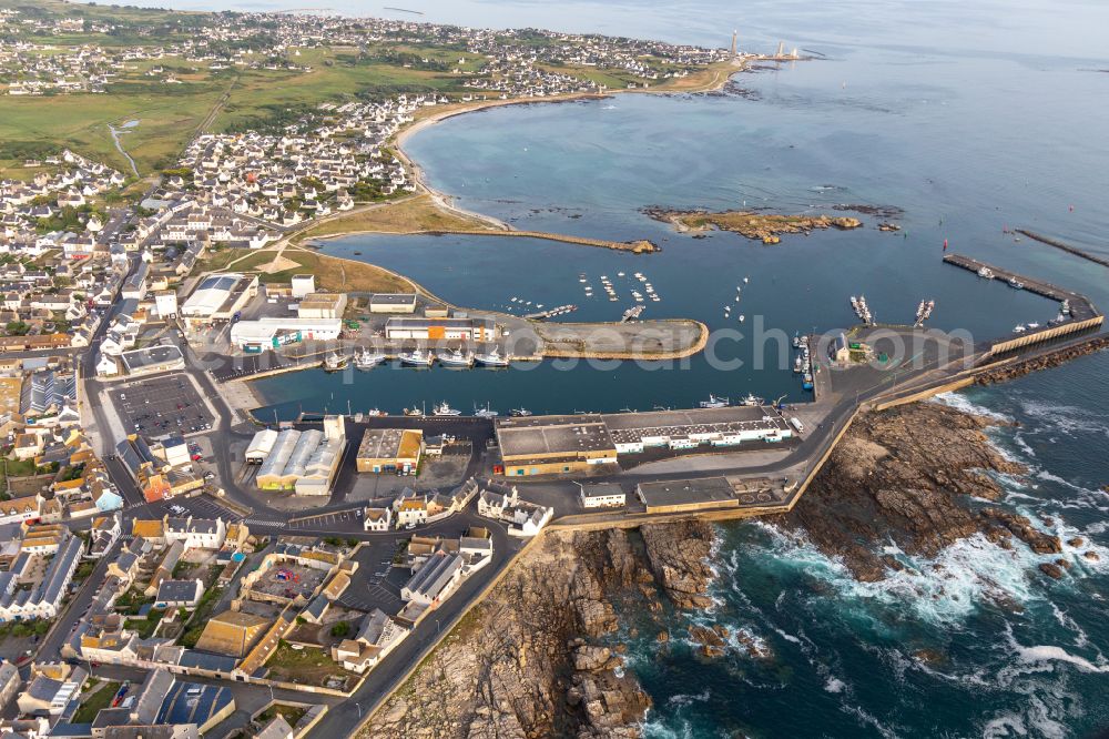 Aerial photograph Penmarc'h - Fishing port facilities La Houle Maree on the seashore of the Finistere in Penmarc'h in Brittany, France