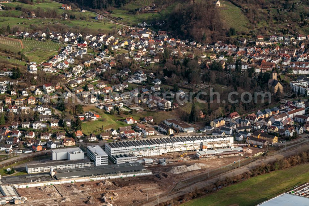 Aerial image Gengenbach - Areas - demolition and unsealing work on Aliseo grounds on street Allmend in Gengenbach in the state Baden-Wuerttemberg, Germany