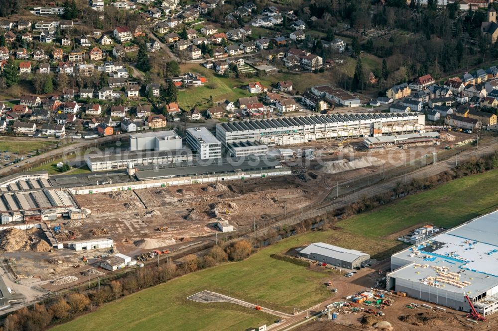 Gengenbach from the bird's eye view: Areas - demolition and unsealing work on Aliseo grounds in Gengenbach in the state Baden-Wuerttemberg, Germany