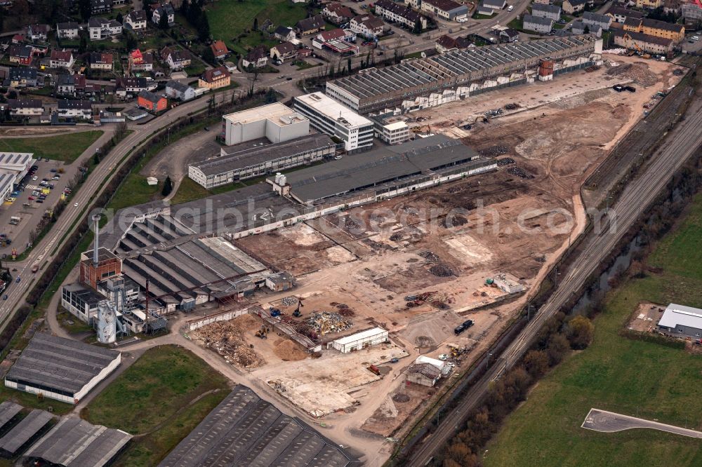 Aerial image Gengenbach - Areas - demolition and unsealing work on Aliseo grounds in Gengenbach in the state Baden-Wuerttemberg, Germany