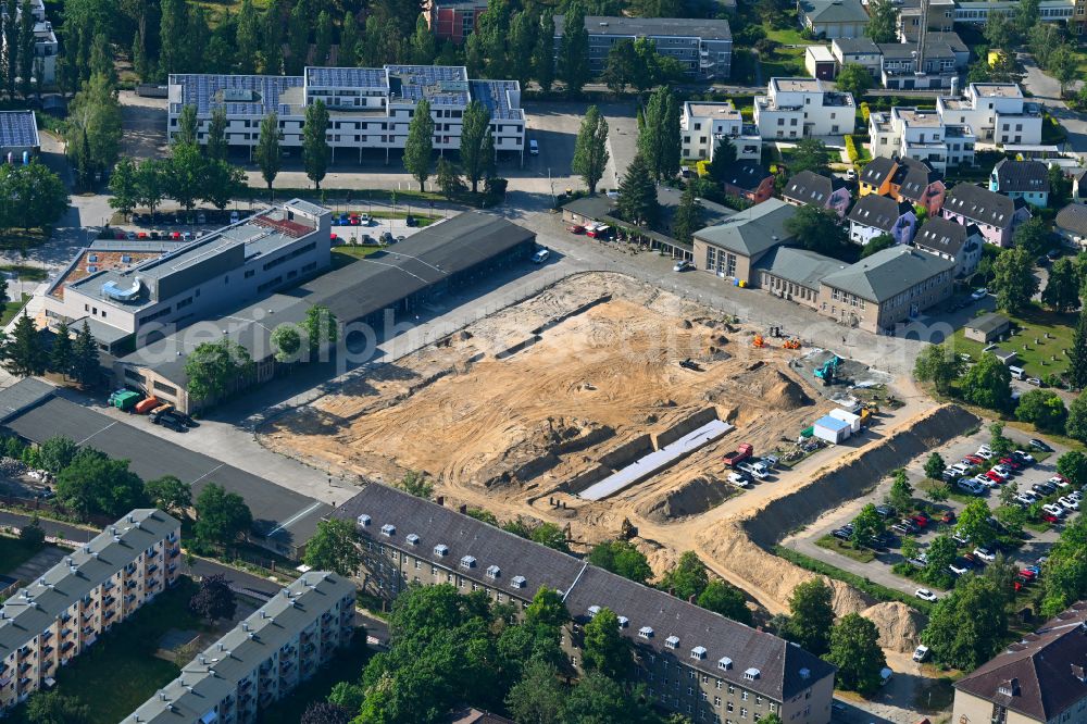 Aerial photograph Berlin - Areas - demolition and unsealing work Eiswaldtstrasse - Lerbacher Weg - in the district Lankwitz in Berlin, Germany
