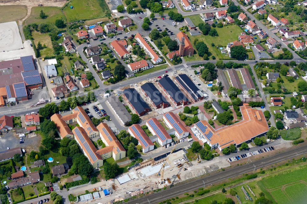Friedland from above - Refugee - buildings in Friedland in the state Lower Saxony