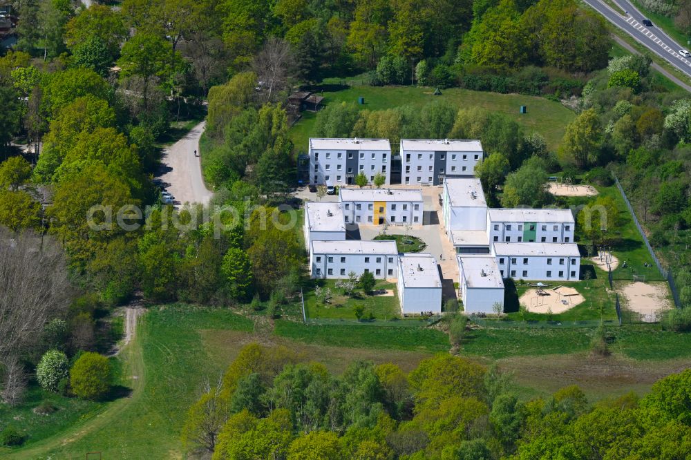 Aerial photograph Wolfsburg - Container settlement as temporary shelter and reception center for refugees Camp Wolfsburg on street Dieselstrasse in Wolfsburg in the state Lower Saxony, Germany