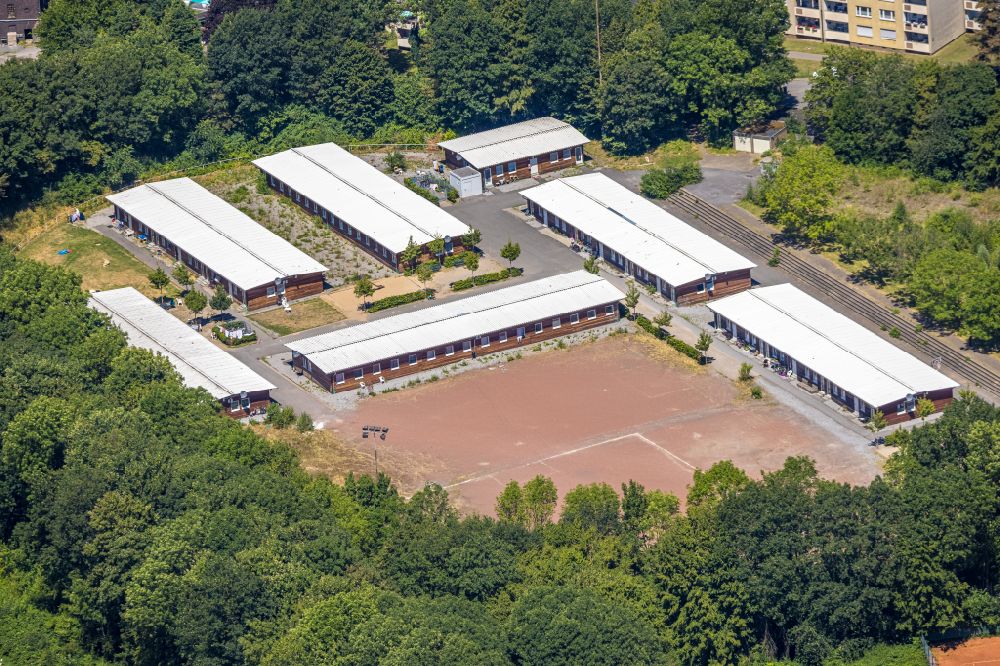 Aerial image Mülheim an der Ruhr - Refugee - buildings in Muelheim on the Ruhr at Ruhrgebiet in the state North Rhine-Westphalia, Germany