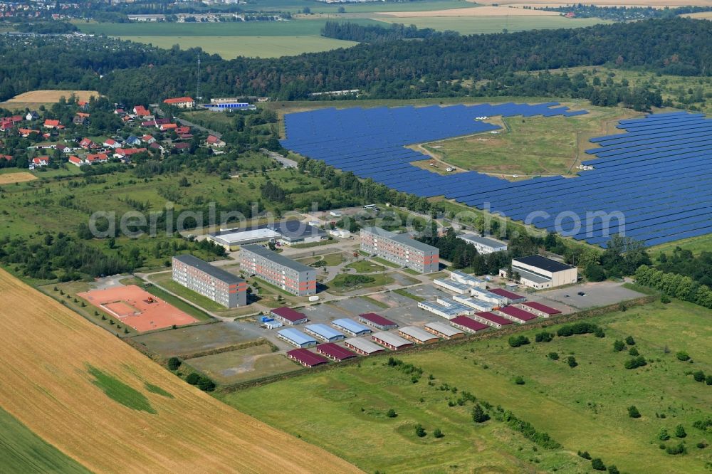 Aerial photograph Halberstadt - Refugee - buildings Zentrale Anlaufstelle fuer Asylbewerber on Friedrich-List-Strasse in Halberstadt in the state Saxony-Anhalt