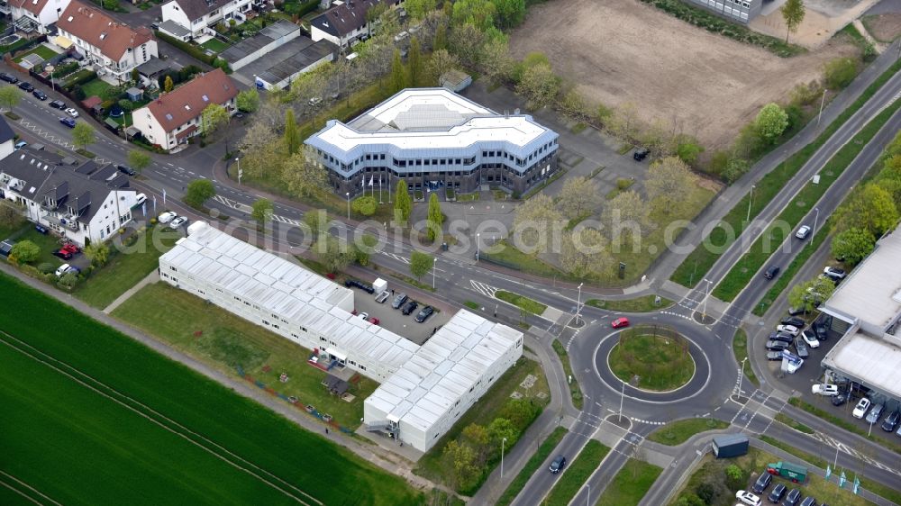 Aerial image Bonn - Refugee accommodation in container construction in Buschdorf in the state North Rhine-Westphalia, Germany