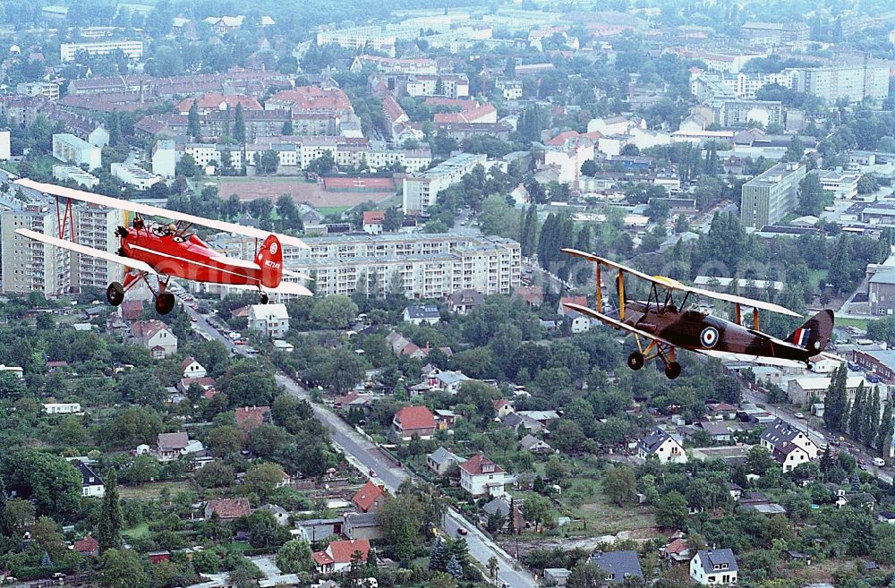 Berlin from the bird's eye view: Historic flight day in the district Johannisthal in Berlin, Germany