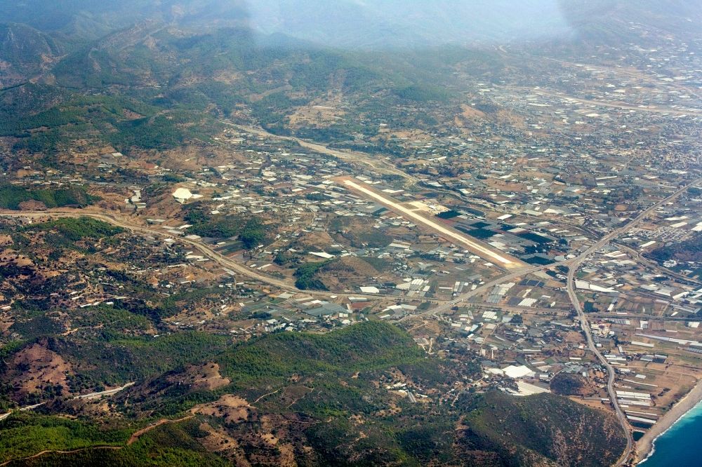Gazipasa from above - View of the airport of Gazipasa in Turkey, which is considered relief for Antalya Airport