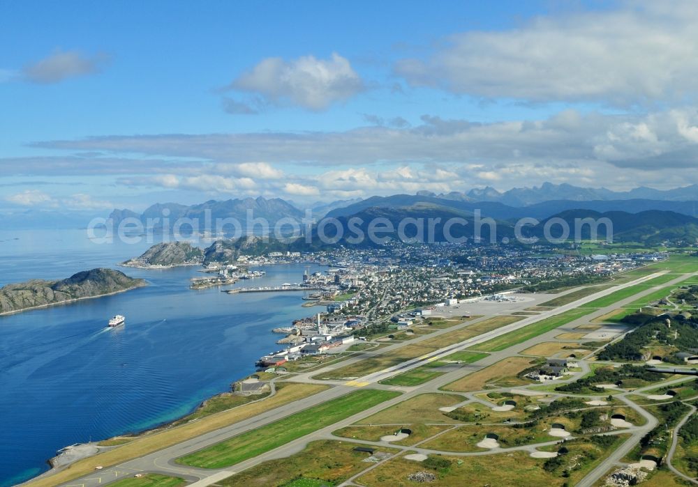 Aerial image Bodo - View of the airport Bodo in the province of Nordland in Norway