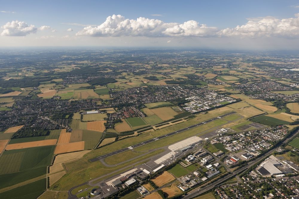 Aerial image Dortmund - View of the airport Dortmund. The Dortmund Airport 21 (IATA: DTM, ICAO EDLW), a former airfield, developed in recent years and is now the third largest airport in Nordrhein-Westfalen