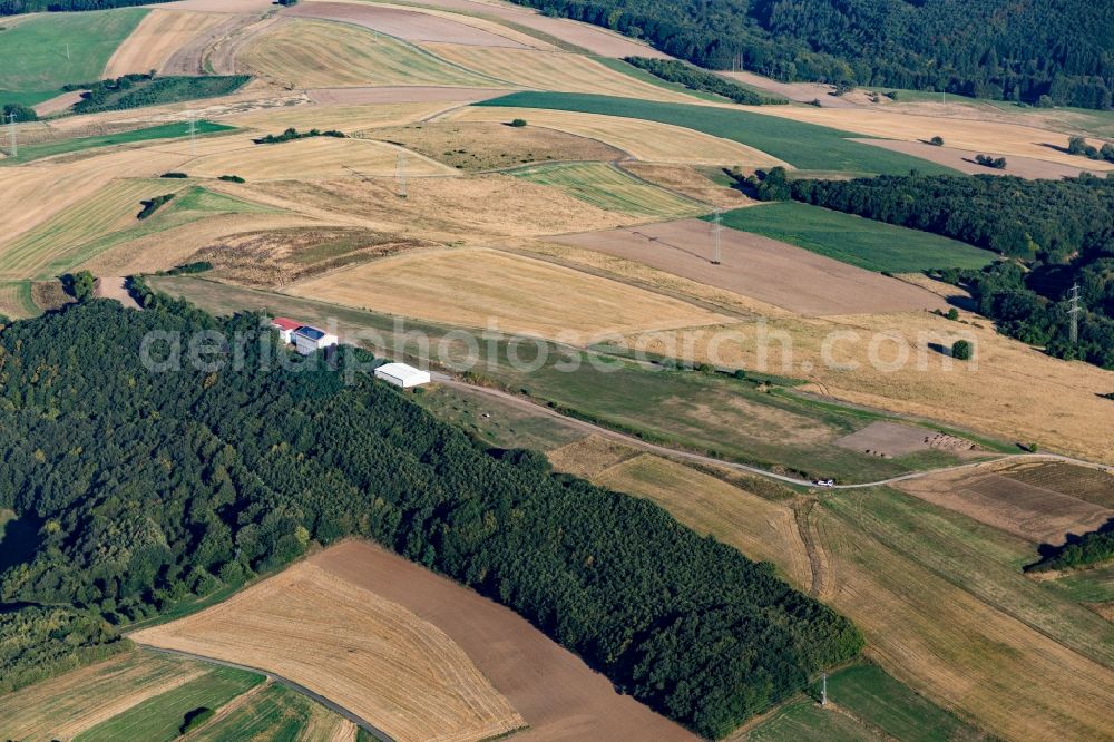 Aerial image Becherbach bei Meisenheim - Runway with tarmac terrain of airfield in Becherbach bei Meisenheim in the state Rhineland-Palatinate, Germany