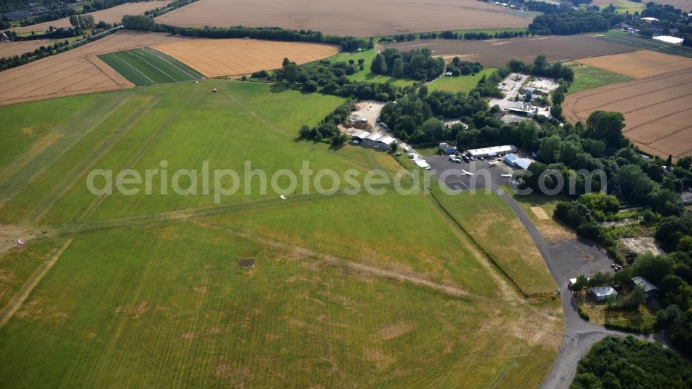 Aerial image Görlitz - Runway with tarmac terrain of airfield in Goerlitz in the state Saxony, Germany