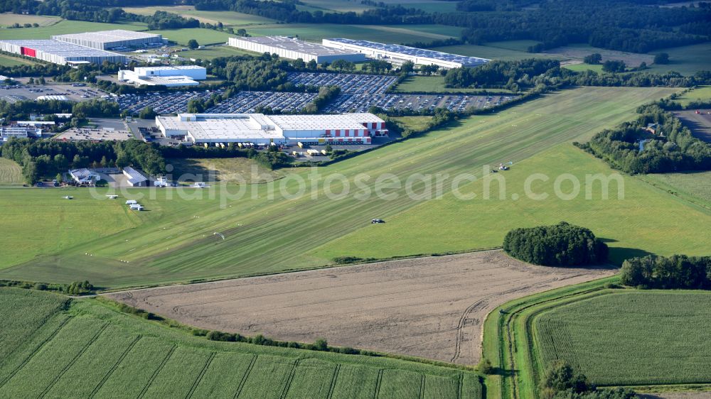 Hodenhagen from above - Airfield in Hodenhagen in the state Lower Saxony, Germany