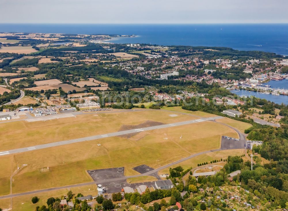 Kiel from above - Airfield Holtenau ( ICAO code: EDHK ) in Kiel in the state Schleswig-Holstein, Germany