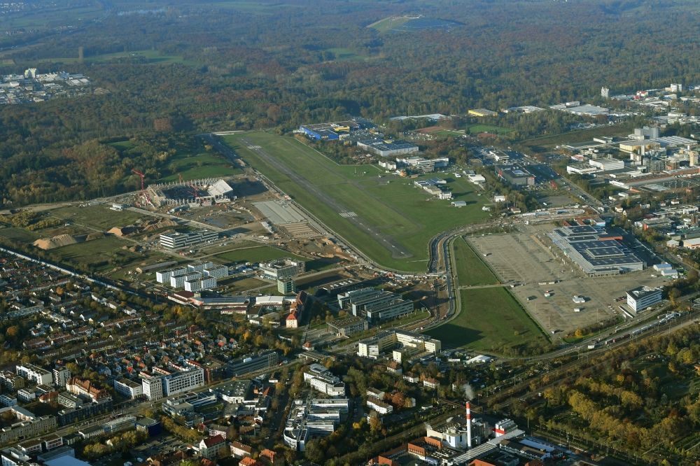 Aerial photograph Freiburg im Breisgau - Airport and tarmac terrain of the airfield EDTF in Freiburg im Breisgau in the state Baden-Wuerttemberg, Germany